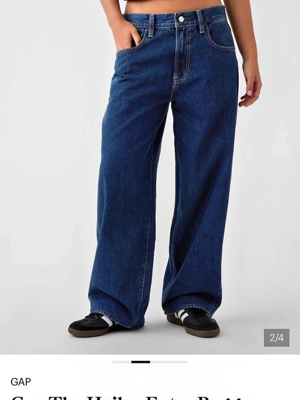 GAP The Hailey Extra Baggy Jean Wide Leg Jeans Blue Waist 25